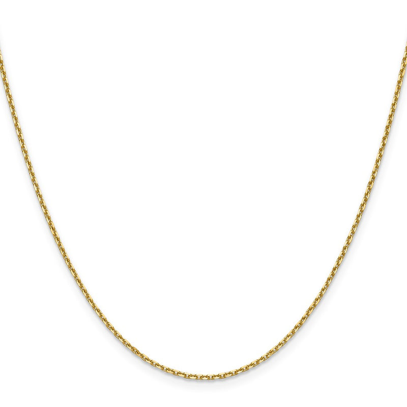 18 Inch 14K Yellow Gold 1.5mm D/C Square Cable Chain Necklace