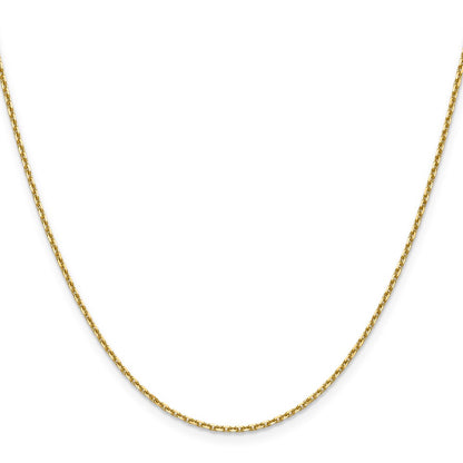 22 Inch 14K Yellow Gold 1.5mm D/C Square Cable Chain Necklace