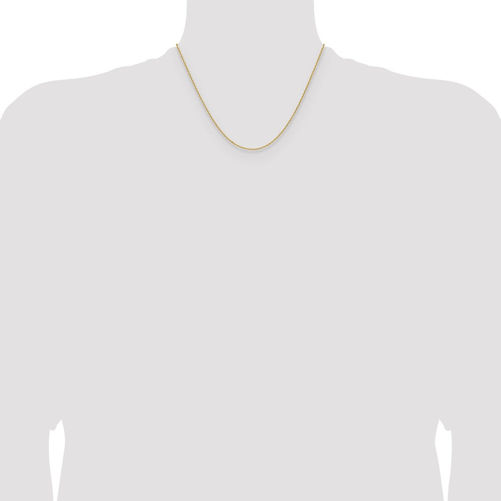 18 Inch 14K Yellow Gold 1.5mm D/C Square Cable Chain Necklace