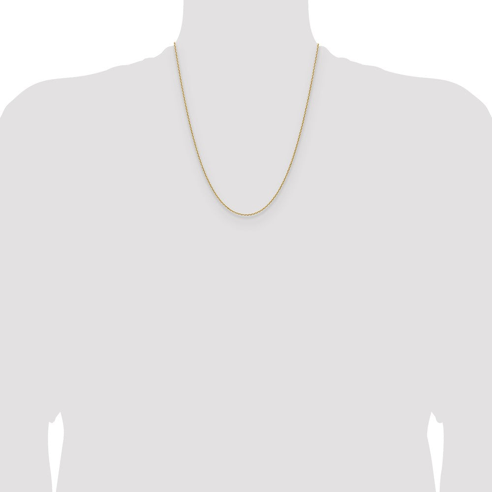 22 Inch 14K Yellow Gold 1.5mm D/C Square Cable Chain Necklace