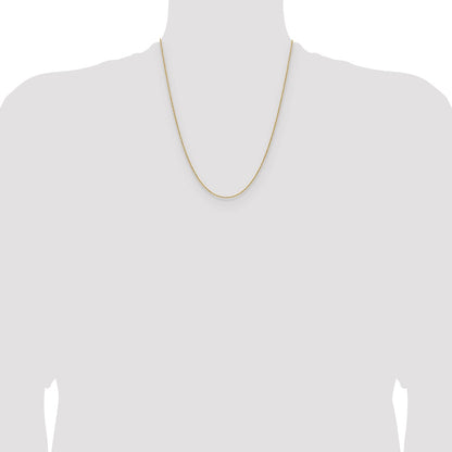 22 Inch 14K Yellow Gold 1.5mm D/C Square Cable Chain Necklace