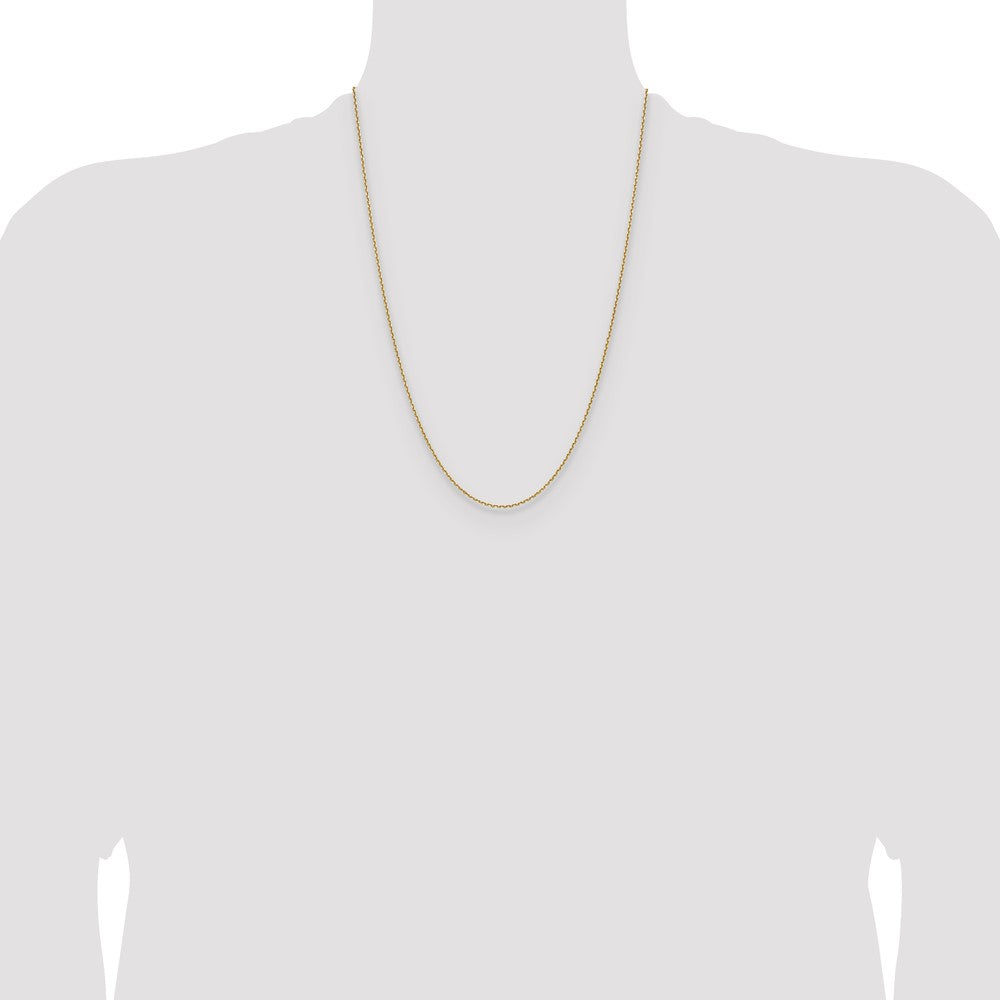 24 Inch 14K Yellow Gold 1.5mm D/C Square Cable Chain Necklace