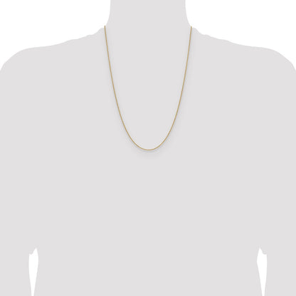 24 Inch 14K Yellow Gold 1.5mm D/C Square Cable Chain Necklace