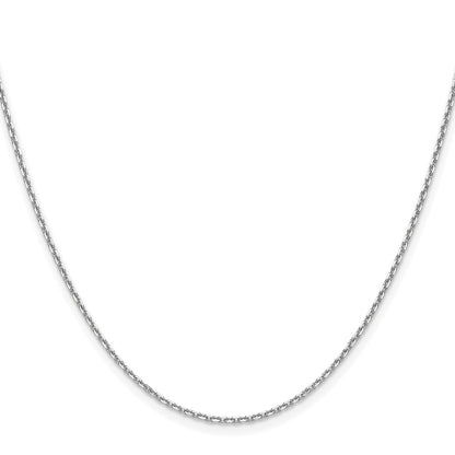 18 Inch 14K White Gold 1.5mm D/C Square Cable Chain Necklace