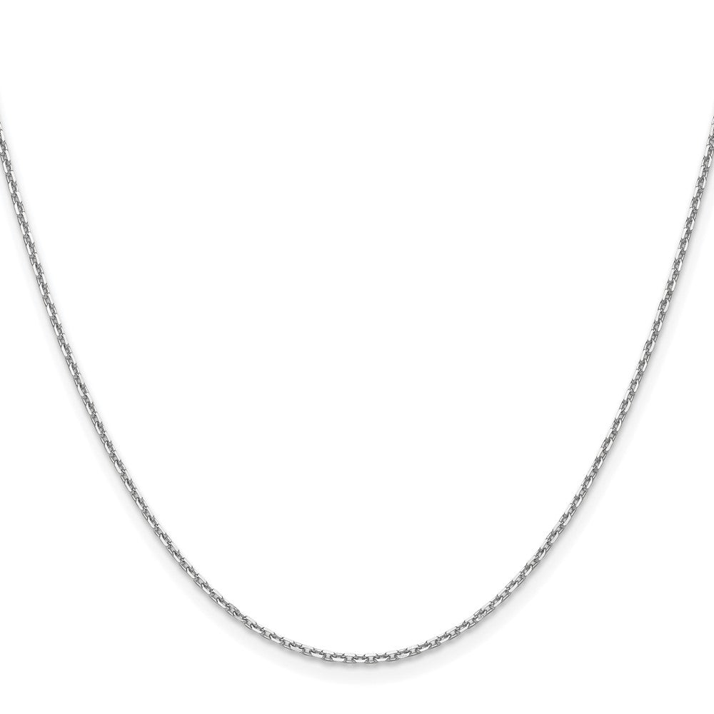 22 Inch 14K White Gold 1.5mm D/C Square Cable Chain Necklace