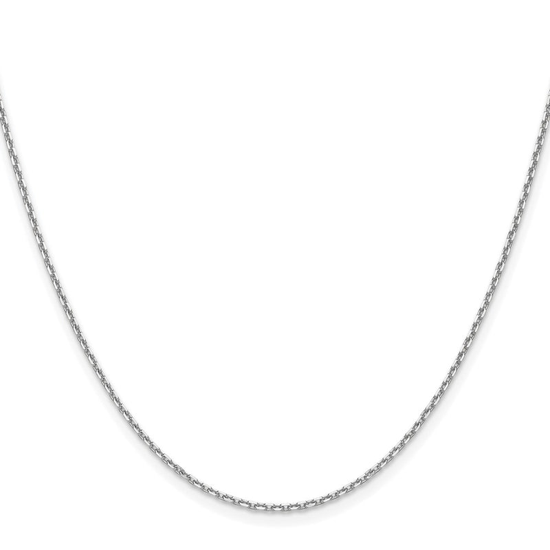 22 Inch 14K White Gold 1.5mm D/C Square Cable Chain Necklace