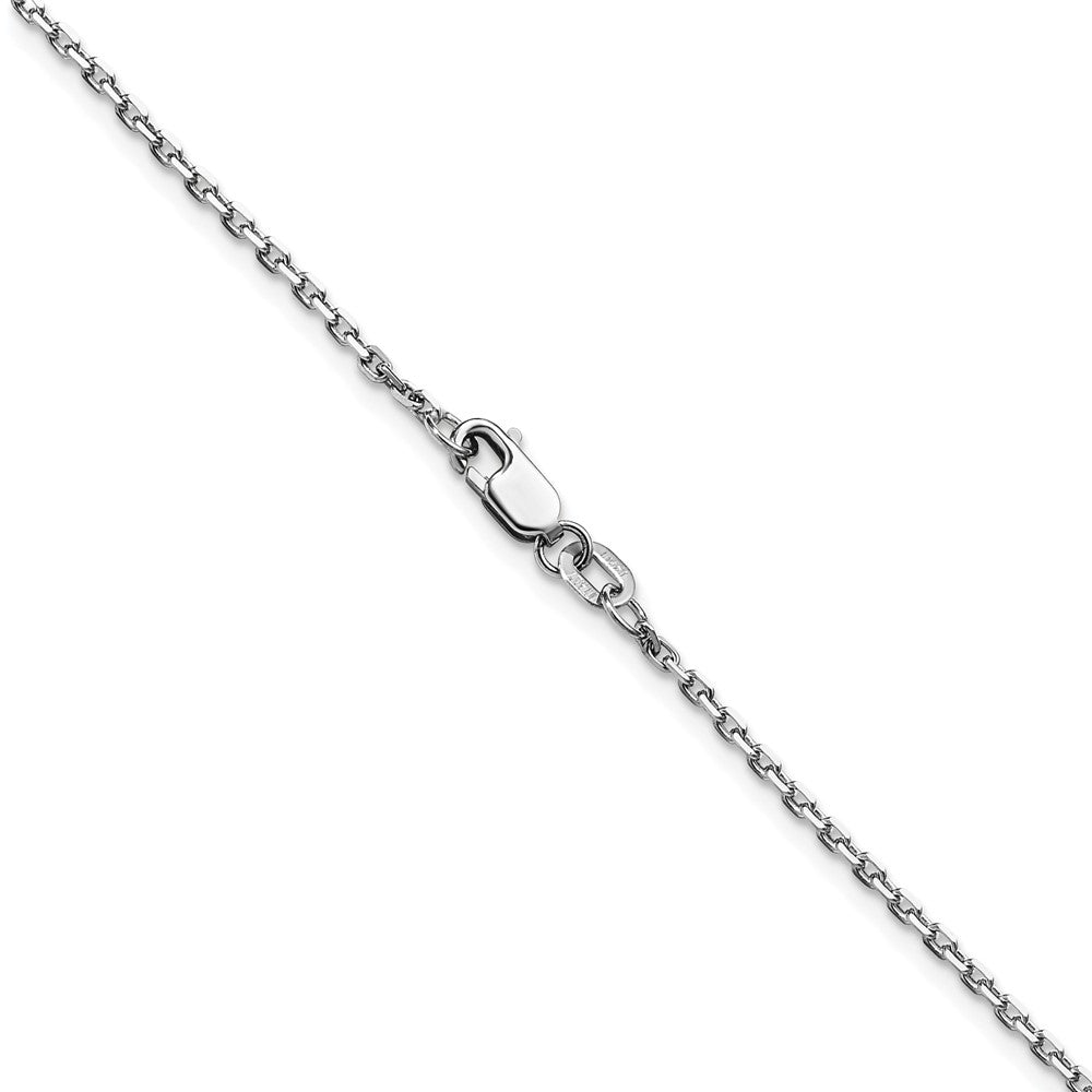 22 Inch 14K White Gold 1.5mm D/C Square Cable Chain Necklace