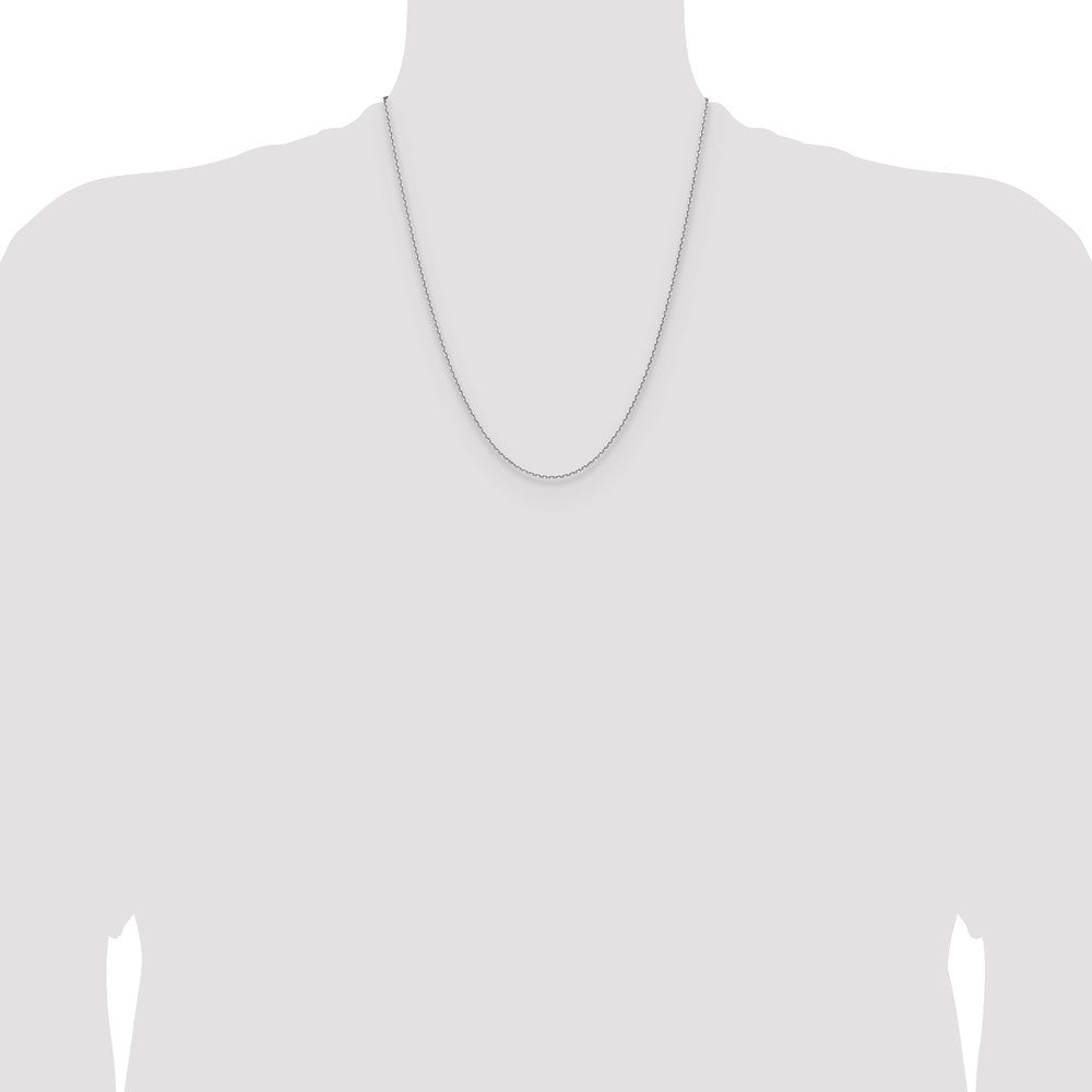 22 Inch 14K White Gold 1.5mm D/C Square Cable Chain Necklace
