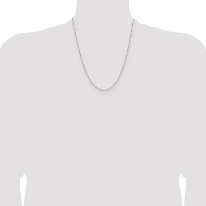 22 Inch 14K White Gold 1.5mm D/C Square Cable Chain Necklace