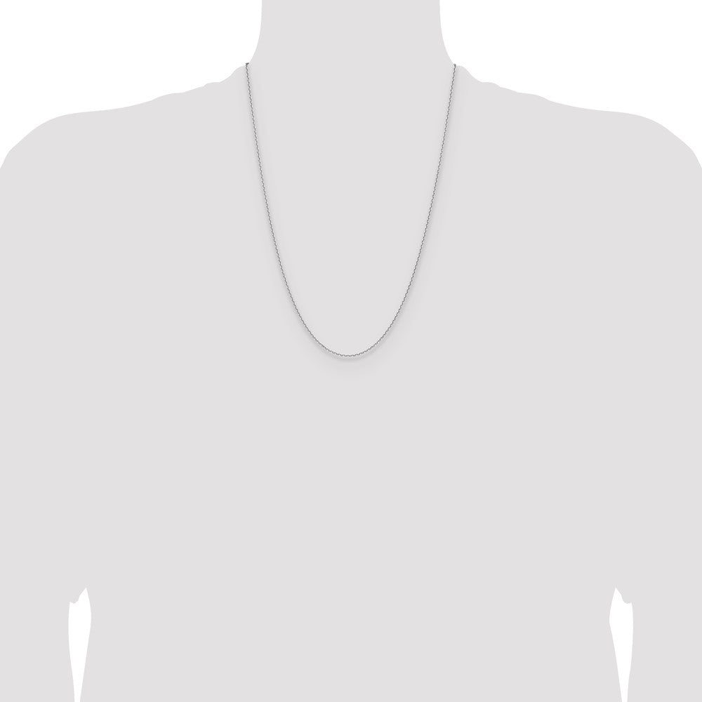 24 Inch 14K White Gold 1.5mm D/C Square Cable Chain Necklace