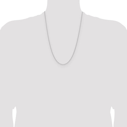 24 Inch 14K White Gold 1.5mm D/C Square Cable Chain Necklace