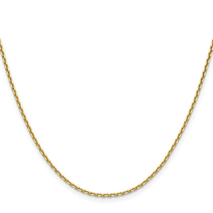18 Inch 14K Yellow Gold 1.65mm D/C Square Cable Chain Necklace