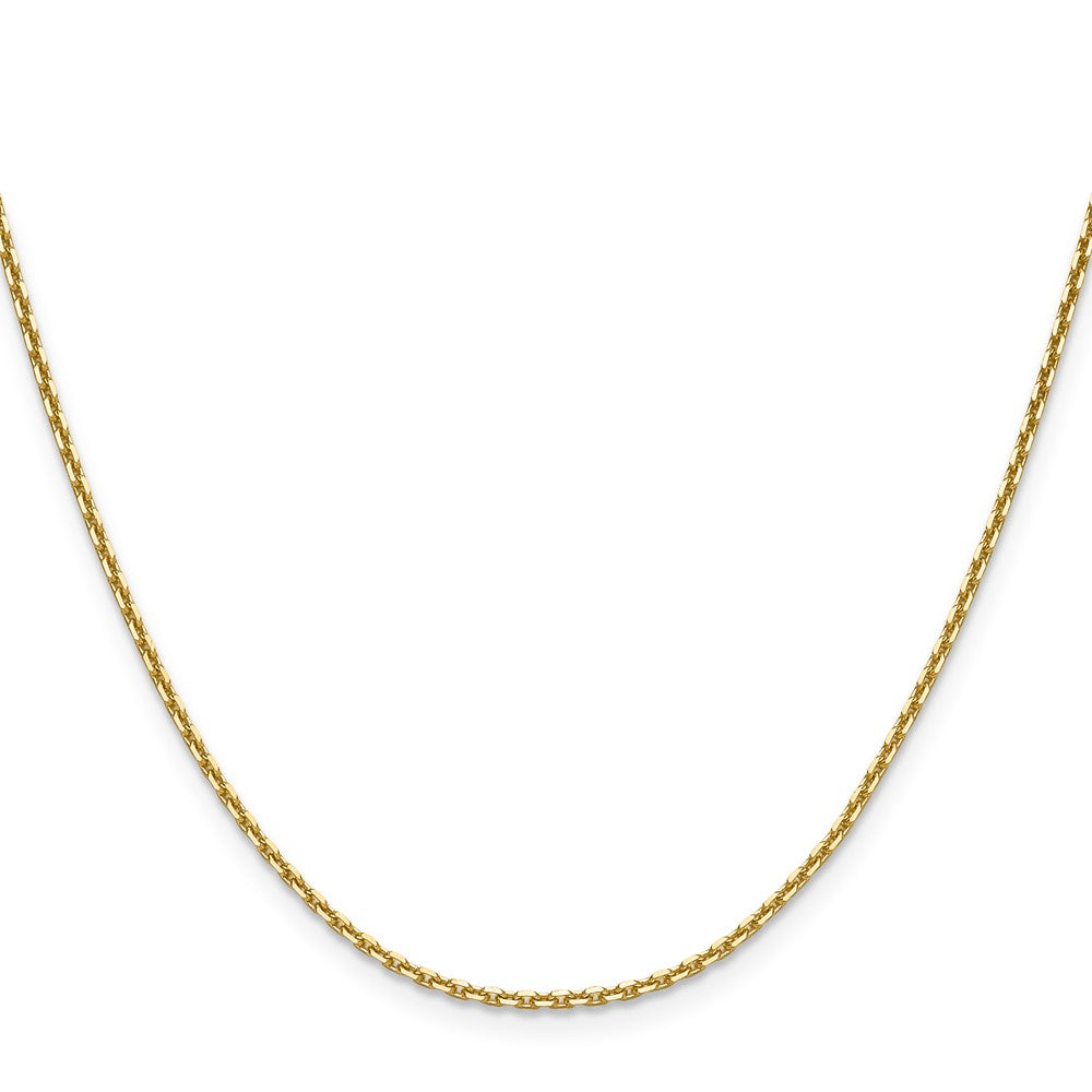 24 Inch 14K Yellow Gold 1.65mm D/C Square Cable Chain Necklace