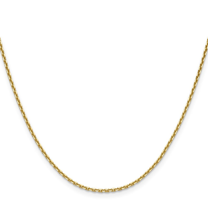16 Inch 14K Yellow Gold 1.65mm D/C Square Cable Chain Necklace