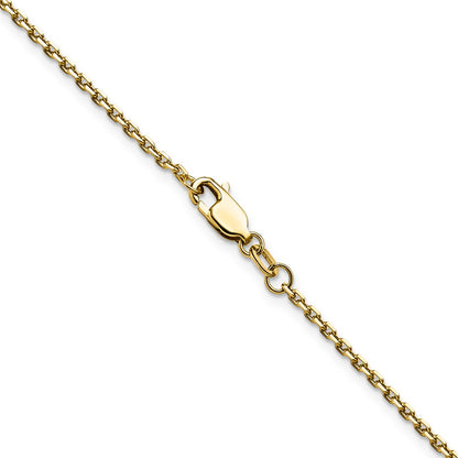 18 Inch 14K Yellow Gold 1.65mm D/C Square Cable Chain Necklace