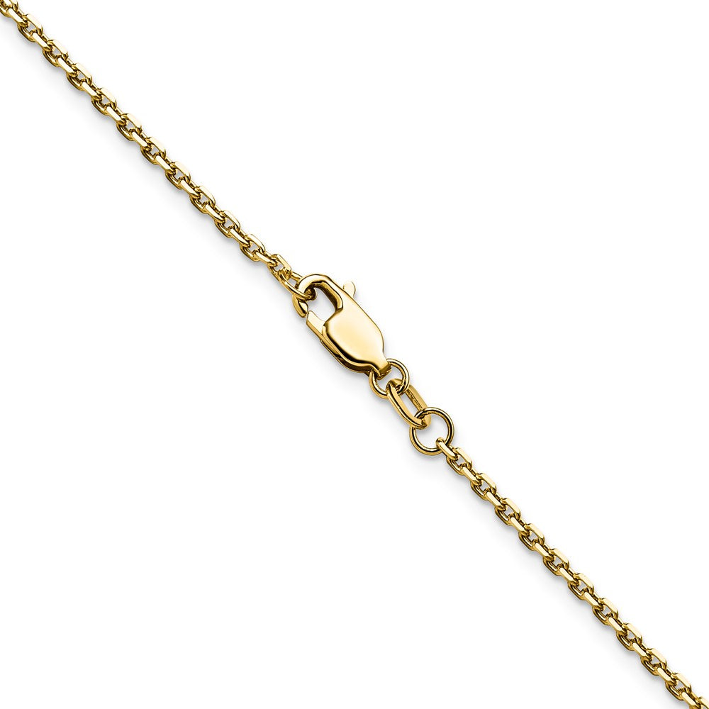 22 Inch 14K Yellow Gold 1.65mm D/C Square Cable Chain Necklace