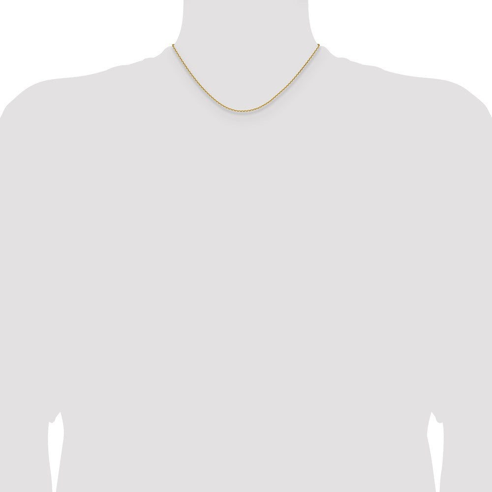 16 Inch 14K Yellow Gold 1.65mm D/C Square Cable Chain Necklace