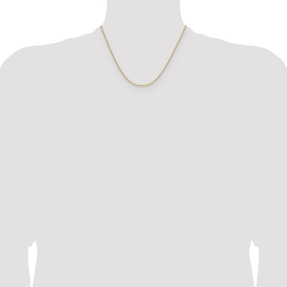 18 Inch 14K Yellow Gold 1.65mm D/C Square Cable Chain Necklace
