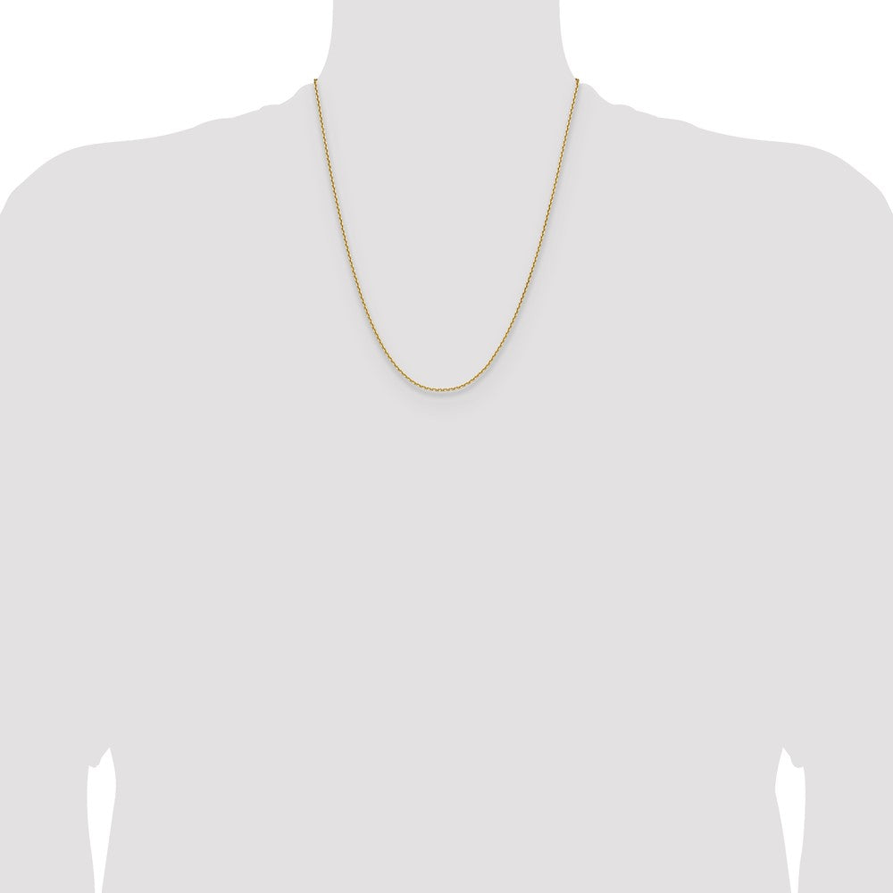 22 Inch 14K Yellow Gold 1.65mm D/C Square Cable Chain Necklace