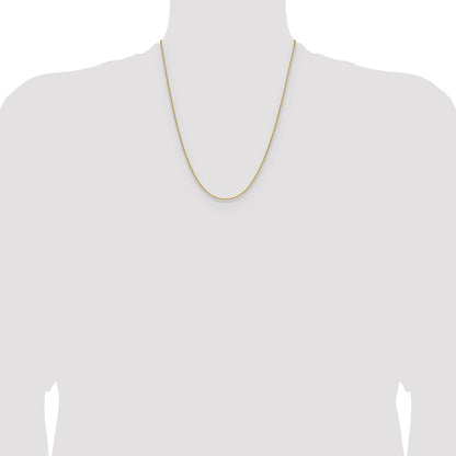 22 Inch 14K Yellow Gold 1.65mm D/C Square Cable Chain Necklace