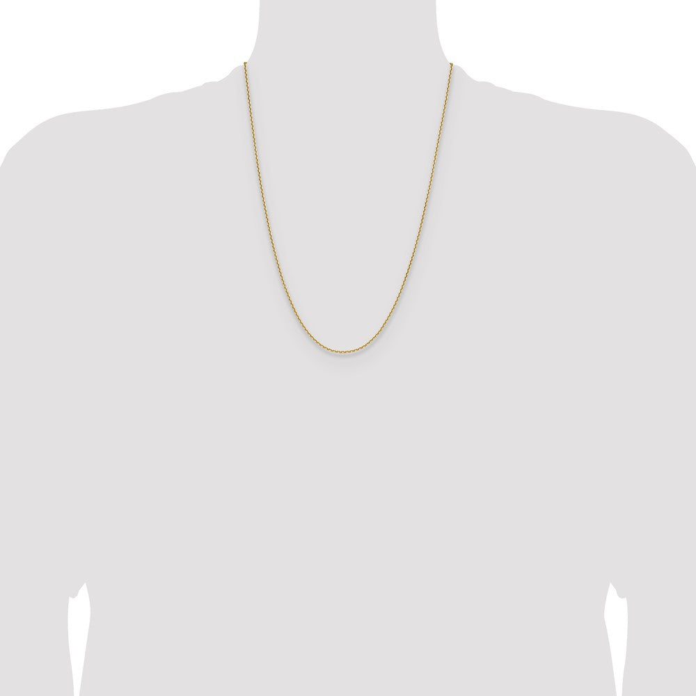 24 Inch 14K Yellow Gold 1.65mm D/C Square Cable Chain Necklace