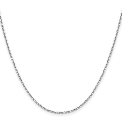 18 Inch 14K White Gold 1.65mm D/C Square Cable Chain Necklace