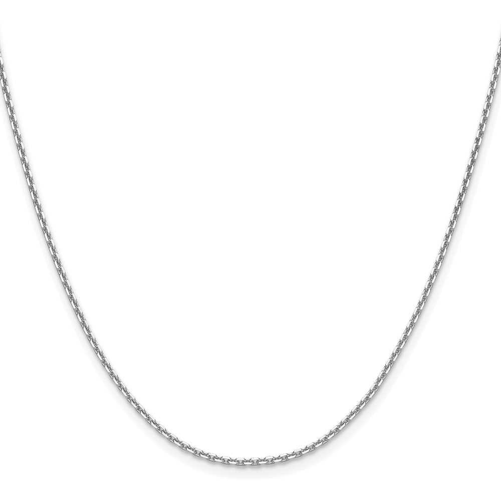 22 Inch 14K White Gold 1.65mm D/C Square Cable Chain Necklace