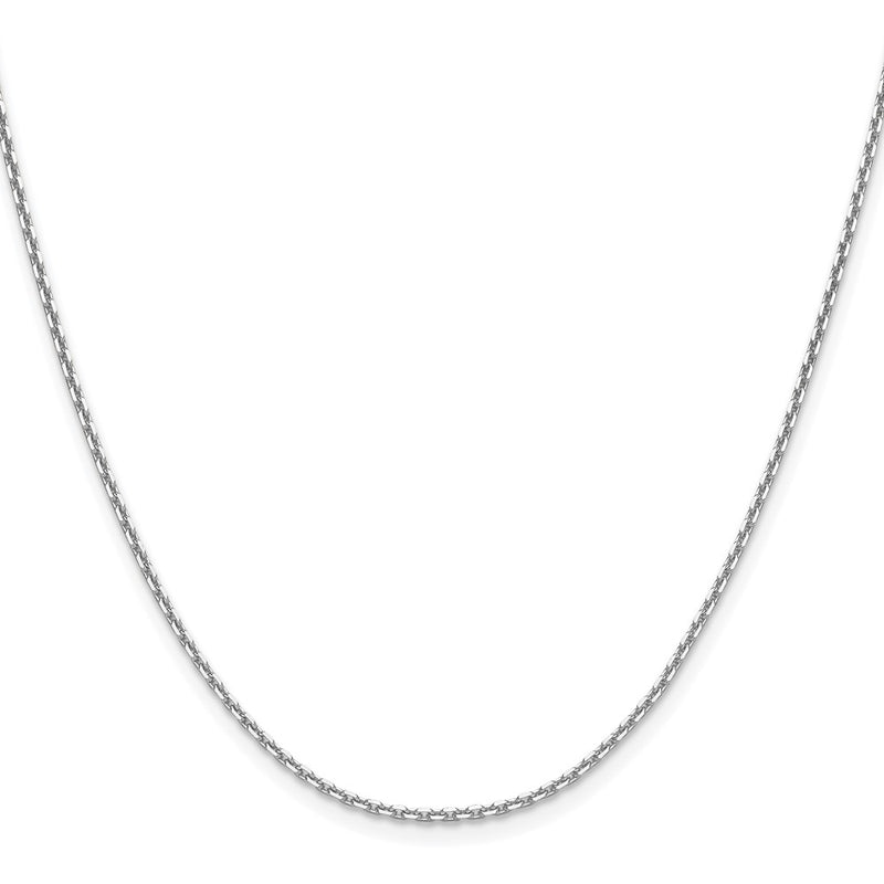 24 Inch 14K White Gold 1.65mm D/C Square Cable Chain Necklace