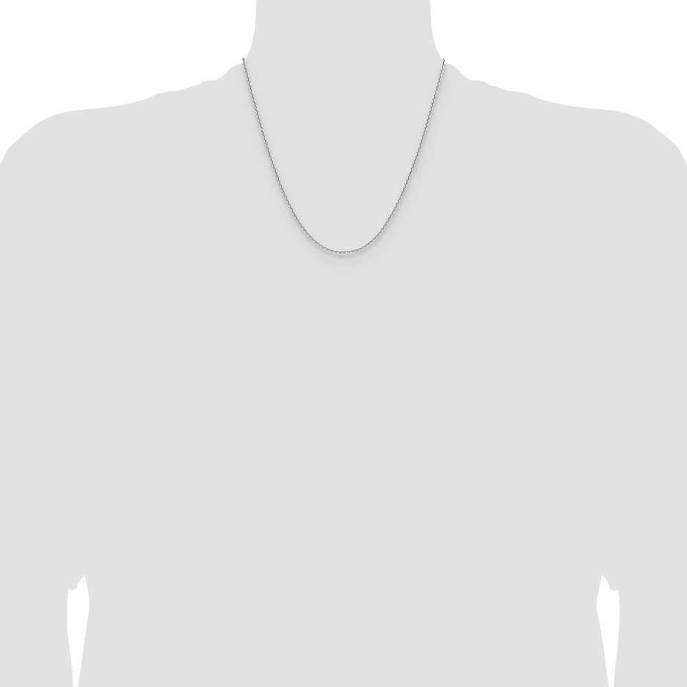 2 Inch 14K White Gold 1.65mm D/C Square Cable Chain Necklace