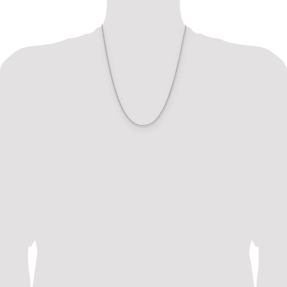 22 Inch 14K White Gold 1.65mm D/C Square Cable Chain Necklace