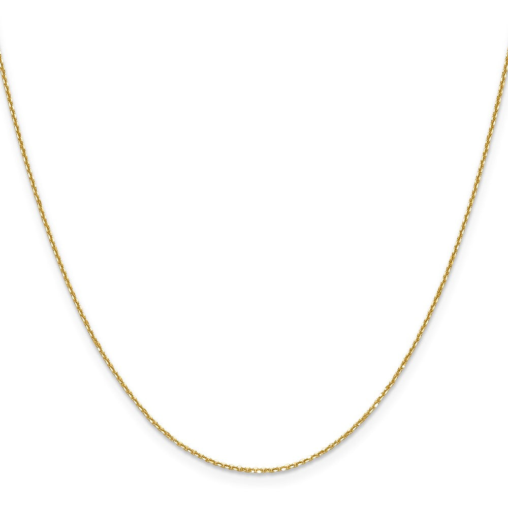 2 Inch 14K Yellow Gold 1.1mm D/C Round Cable Chain Necklace