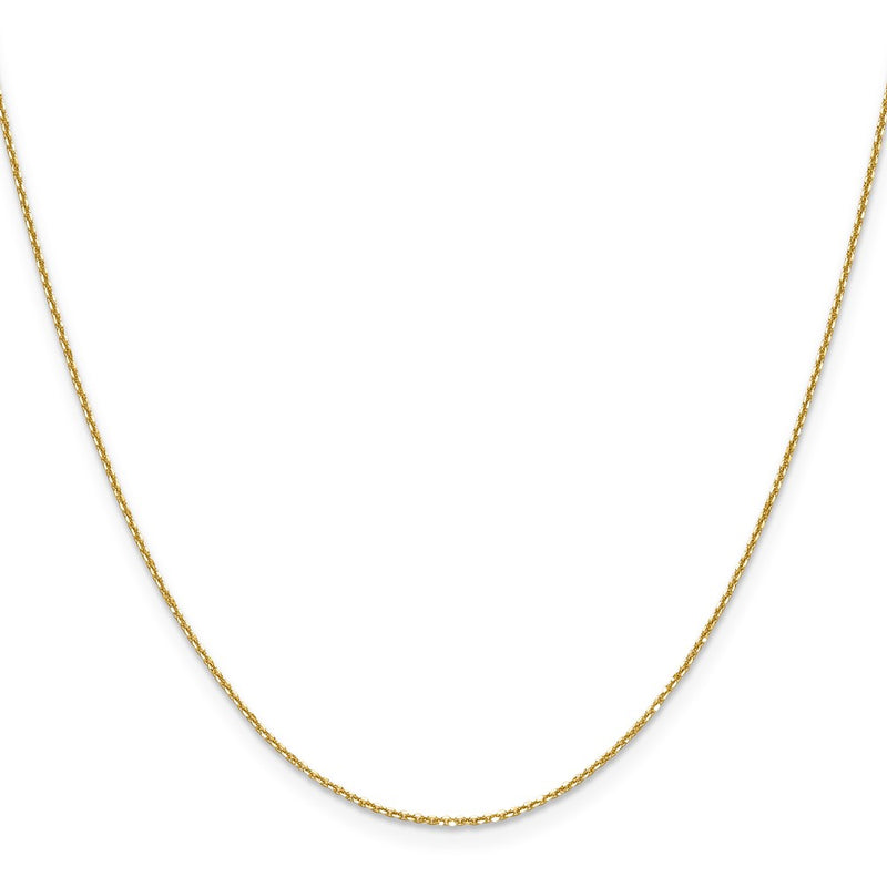 16 Inch 14K Yellow Gold 1.1mm D/C Round Cable Chain Necklace