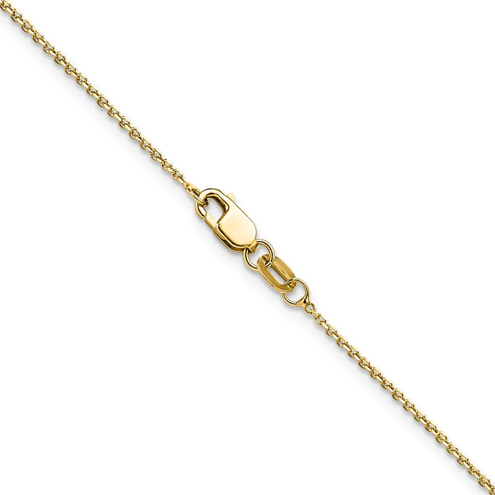 16 Inch 14K Yellow Gold 1.1mm D/C Round Cable Chain Necklace