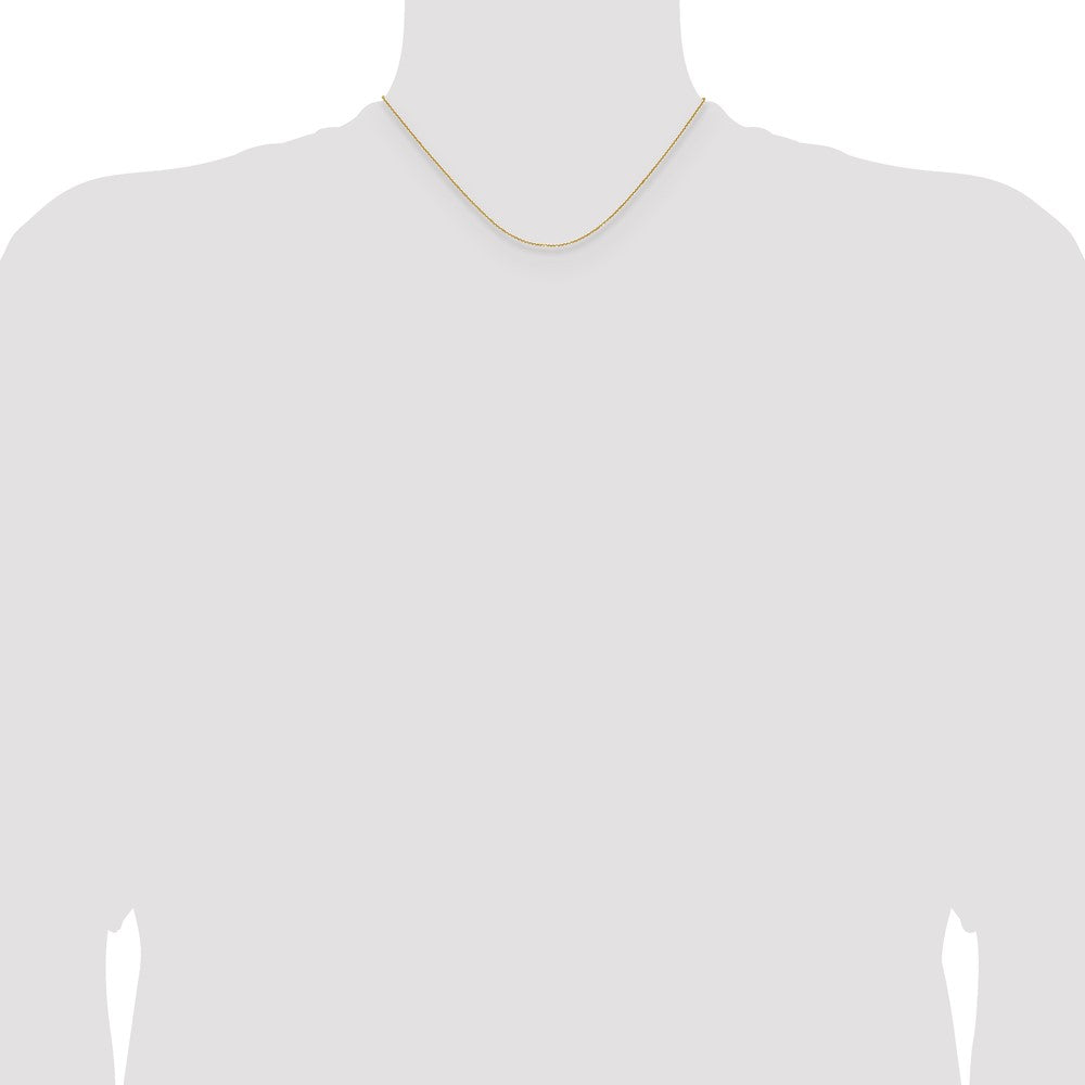 16 Inch 14K Yellow Gold 1.1mm D/C Round Cable Chain Necklace