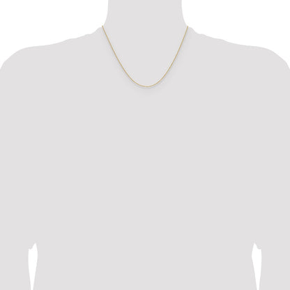 18 Inch 14K Yellow Gold 1.1mm D/C Round Cable Chain Necklace