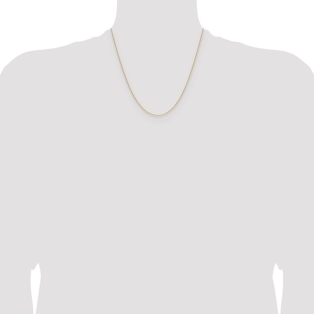 2 Inch 14K Yellow Gold 1.1mm D/C Round Cable Chain Necklace