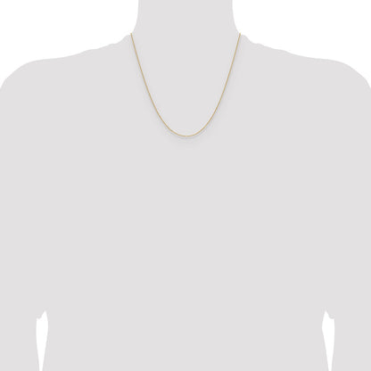 2 Inch 14K Yellow Gold 1.1mm D/C Round Cable Chain Necklace