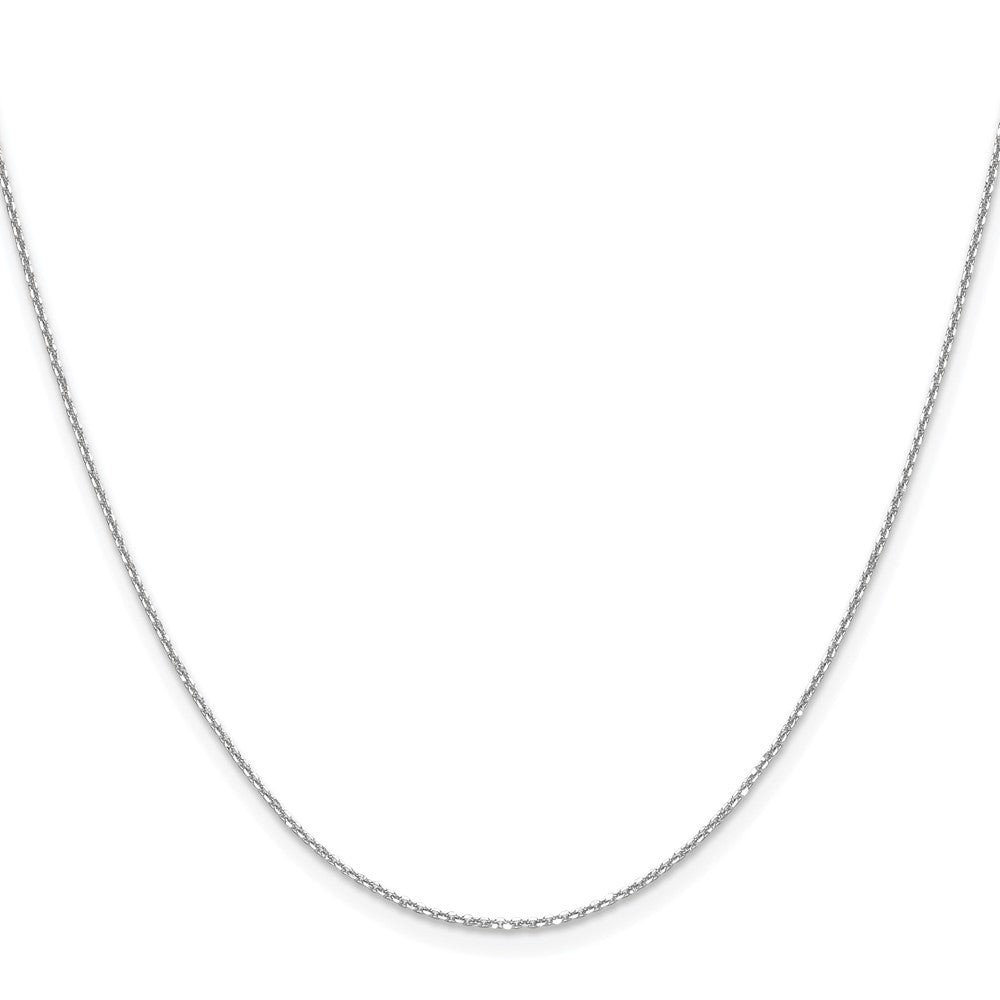 16 Inch 14K White Gold 1.1mm D/C Round Cable Chain Necklace