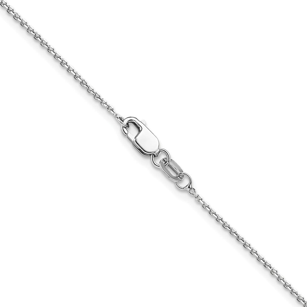 16 Inch 14K White Gold 1.1mm D/C Round Cable Chain Necklace