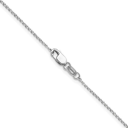 16 Inch 14K White Gold 1.1mm D/C Round Cable Chain Necklace