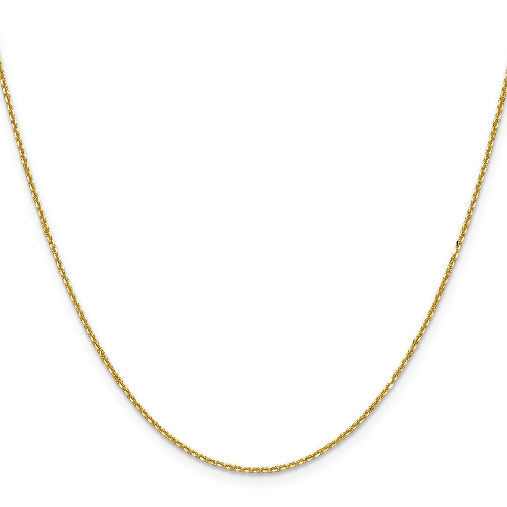 2 Inch 14K Yellow Gold 1.25mm D/C Round Cable Chain Necklace