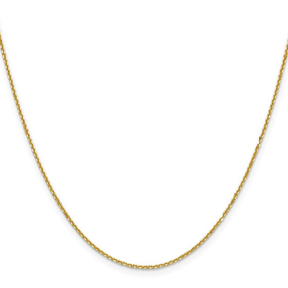 2 Inch 14K Yellow Gold 1.25mm D/C Round Cable Chain Necklace