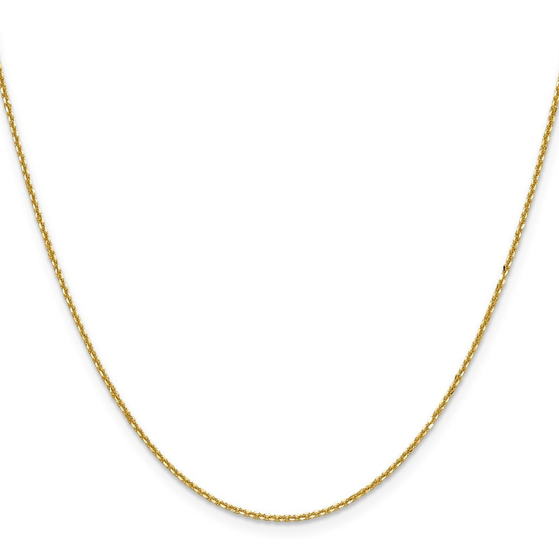 2 Inch 14K Yellow Gold 1.25mm D/C Round Cable Chain Necklace