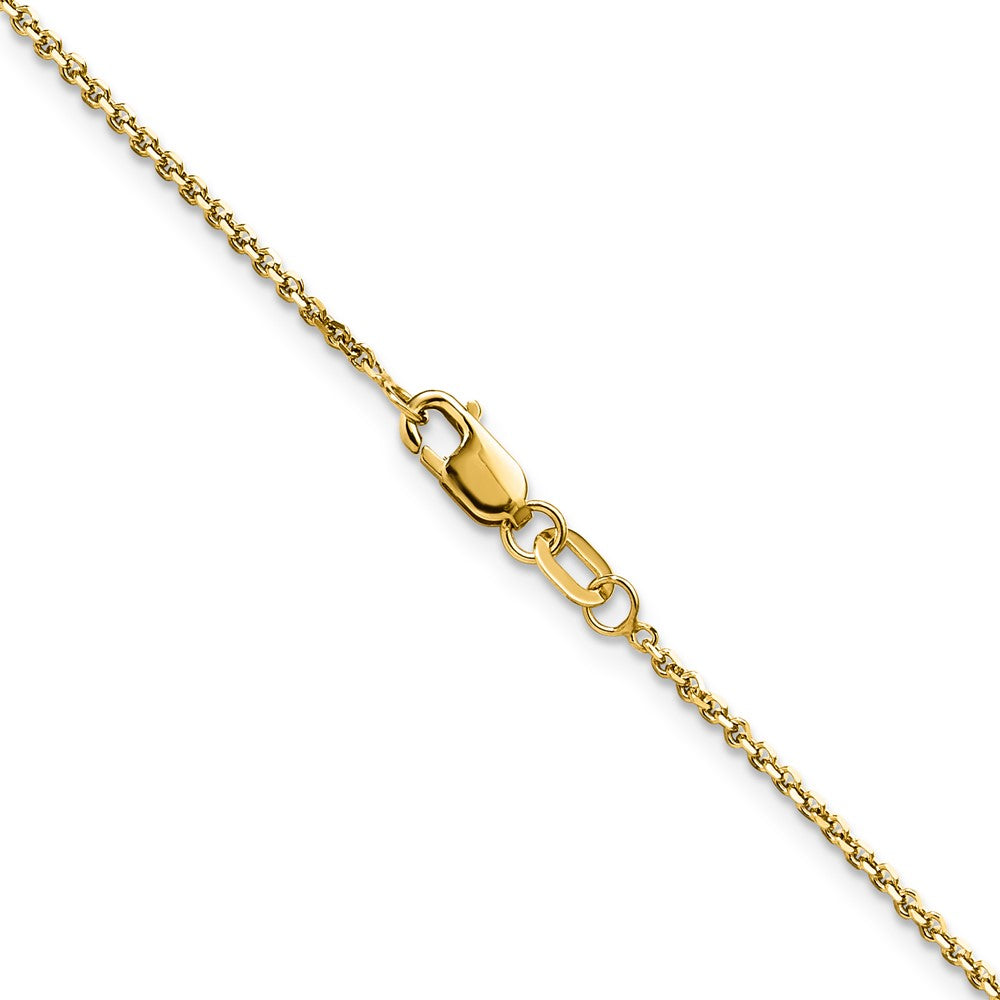 18 Inch 14K Yellow Gold 1.25mm D/C Round Cable Chain Necklace