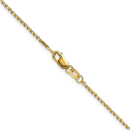 18 Inch 14K Yellow Gold 1.25mm D/C Round Cable Chain Necklace
