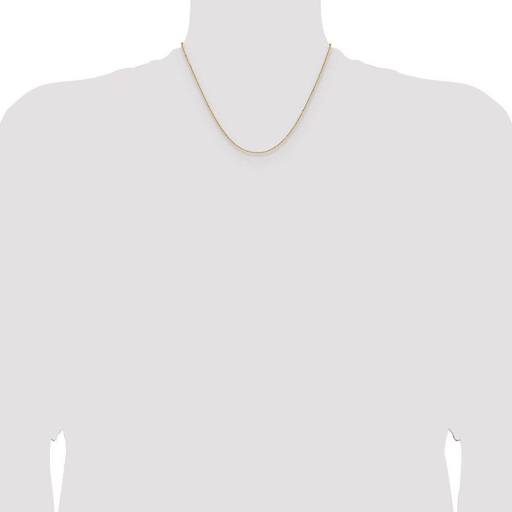 18 Inch 14K Yellow Gold 1.25mm D/C Round Cable Chain Necklace