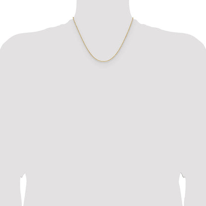18 Inch 14K Yellow Gold 1.25mm D/C Round Cable Chain Necklace