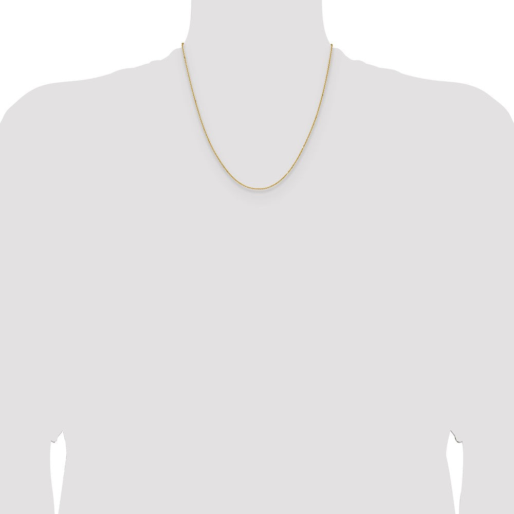 2 Inch 14K Yellow Gold 1.25mm D/C Round Cable Chain Necklace