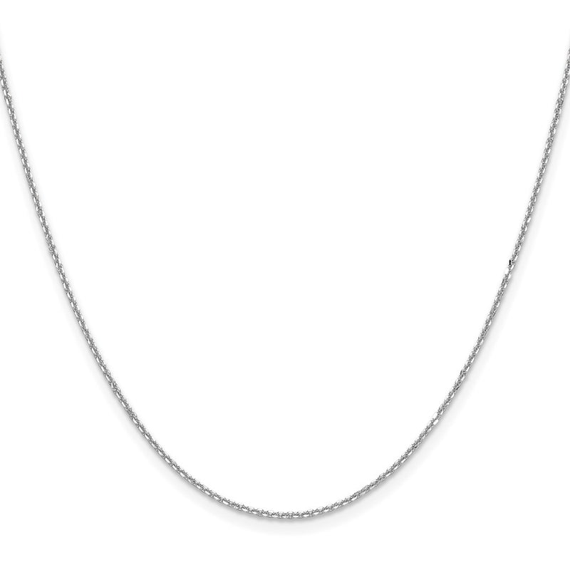 18 Inch 14K White Gold 1.25mm D/C Round Cable Chain Necklace