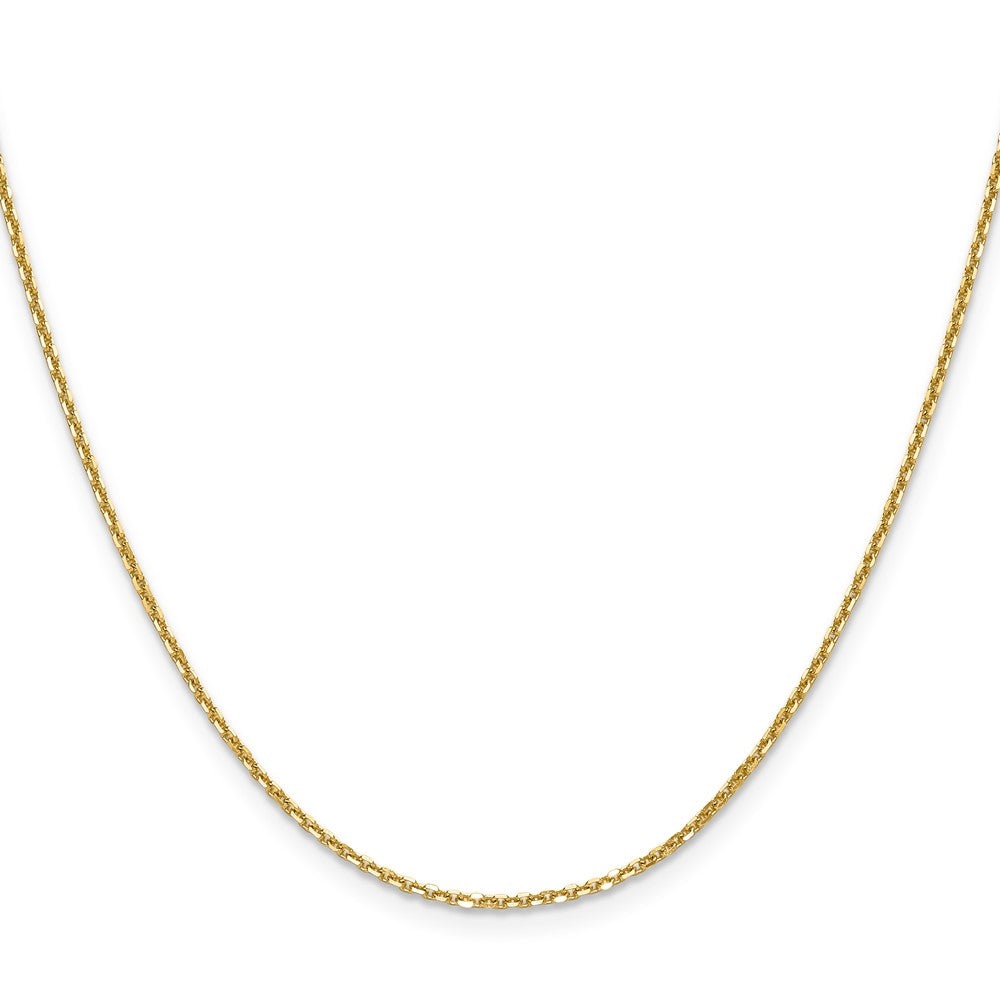18 Inch 14K Yellow Gold 1.45mm D/C Round Cable Chain Necklace